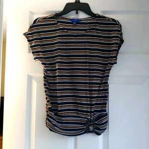 Striped cap sleeve top